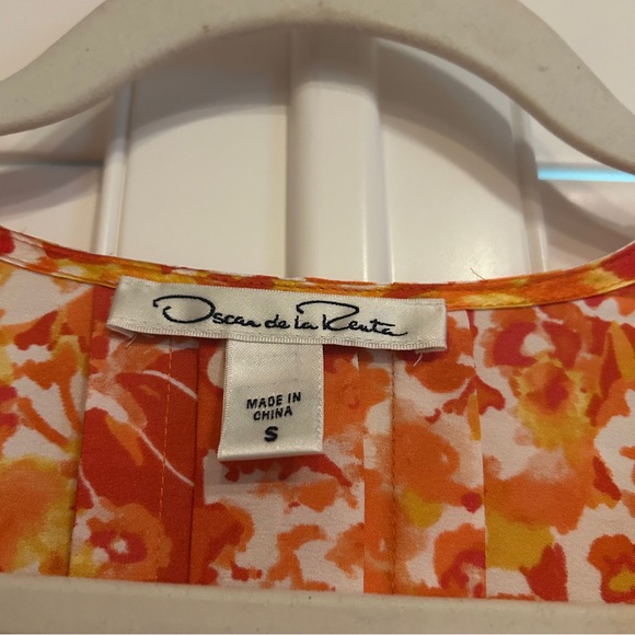 Oscar de la Renta Vintage Caftan Floral Print Orange Multi Size Small - Picture 3 of 7